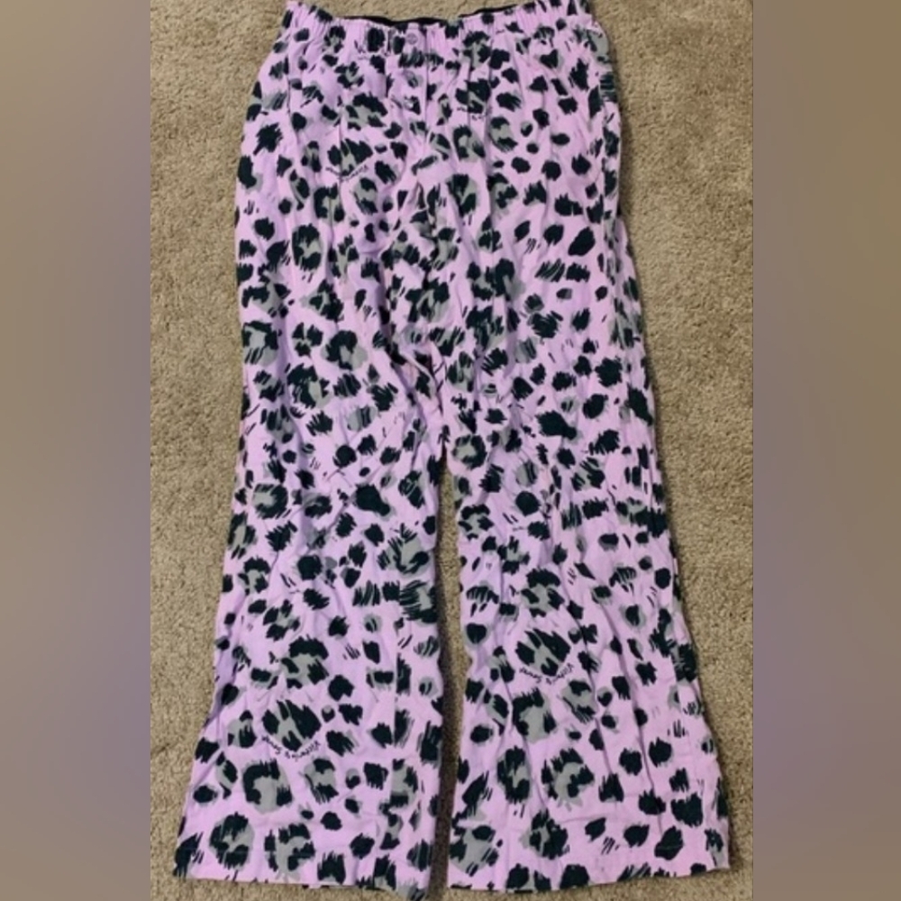 Pink Leopard Print Lounge Pants Lavender Animal PJ